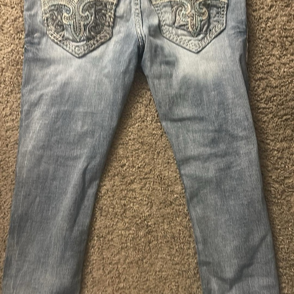 Embroidered Light Blue Jeans